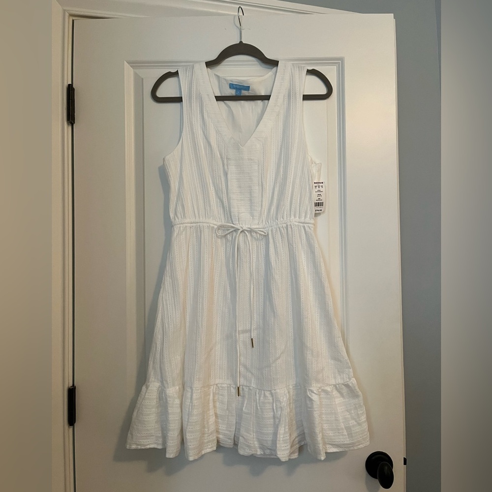 NWT DRAPER JAMES RSVP white sleeveless dress, size M